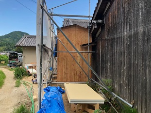 外壁プリント板施工